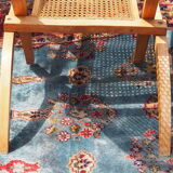 Cane folding armchair in solid wood