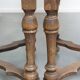 Set of 4 antique wooden and sheepskin leather dining chairs