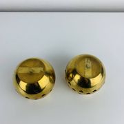 Pair of vintage openwork brass candle holders/votive candlesticks, gilded