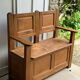 Singing bench / bench with storage chest in solid oak