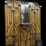 Maison Moutard: Monumental coat rack from the Art Nouveau period in wrought iron.