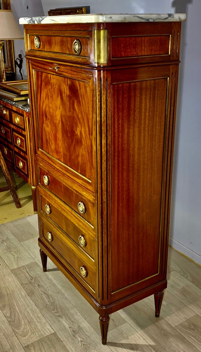 SECRETARY of Louis XVI Style, ACAJOU, nineteenth century