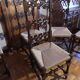 Set of 6 Spanish Baroque Renaissance chairs, straw seat