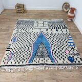Handmade wool berber rug 200 x 188 cm