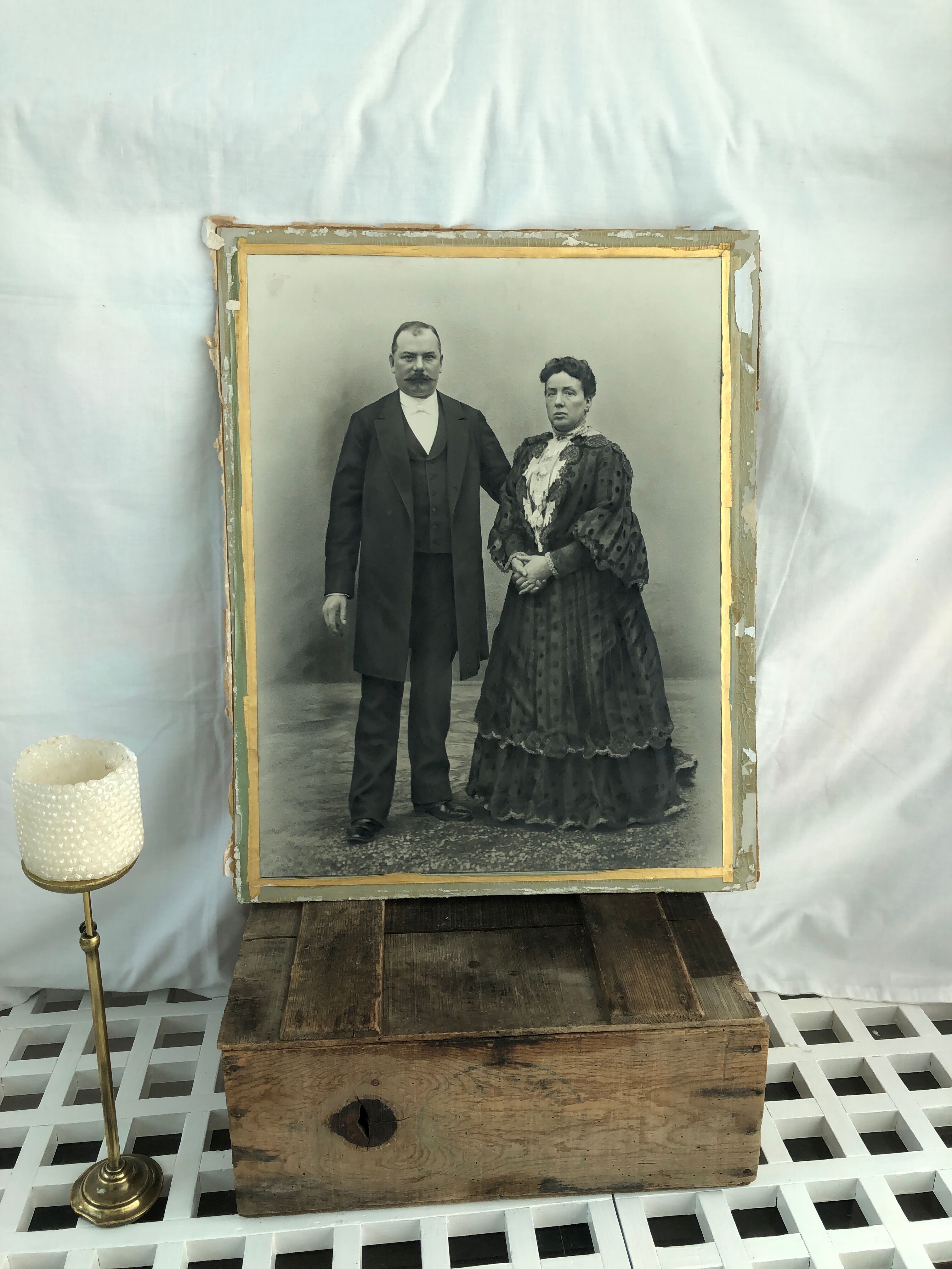 Antique, Great old photography, bourgeois couple, early twentieth, France