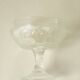 Coupes à dessert sur pied vintage en verre moulé – motifs fruits