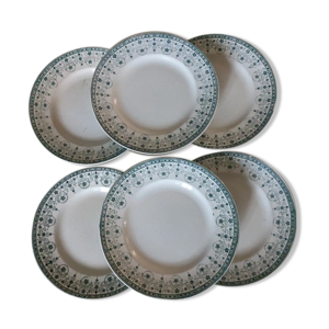 6 assiettes plates terre