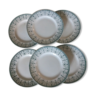 6 assiettes plates terre de fer