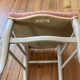 Pair of chairs in gray wood and pink velvet Louis XV style