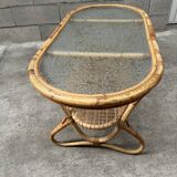 vintage coffee table from the 60s rattan