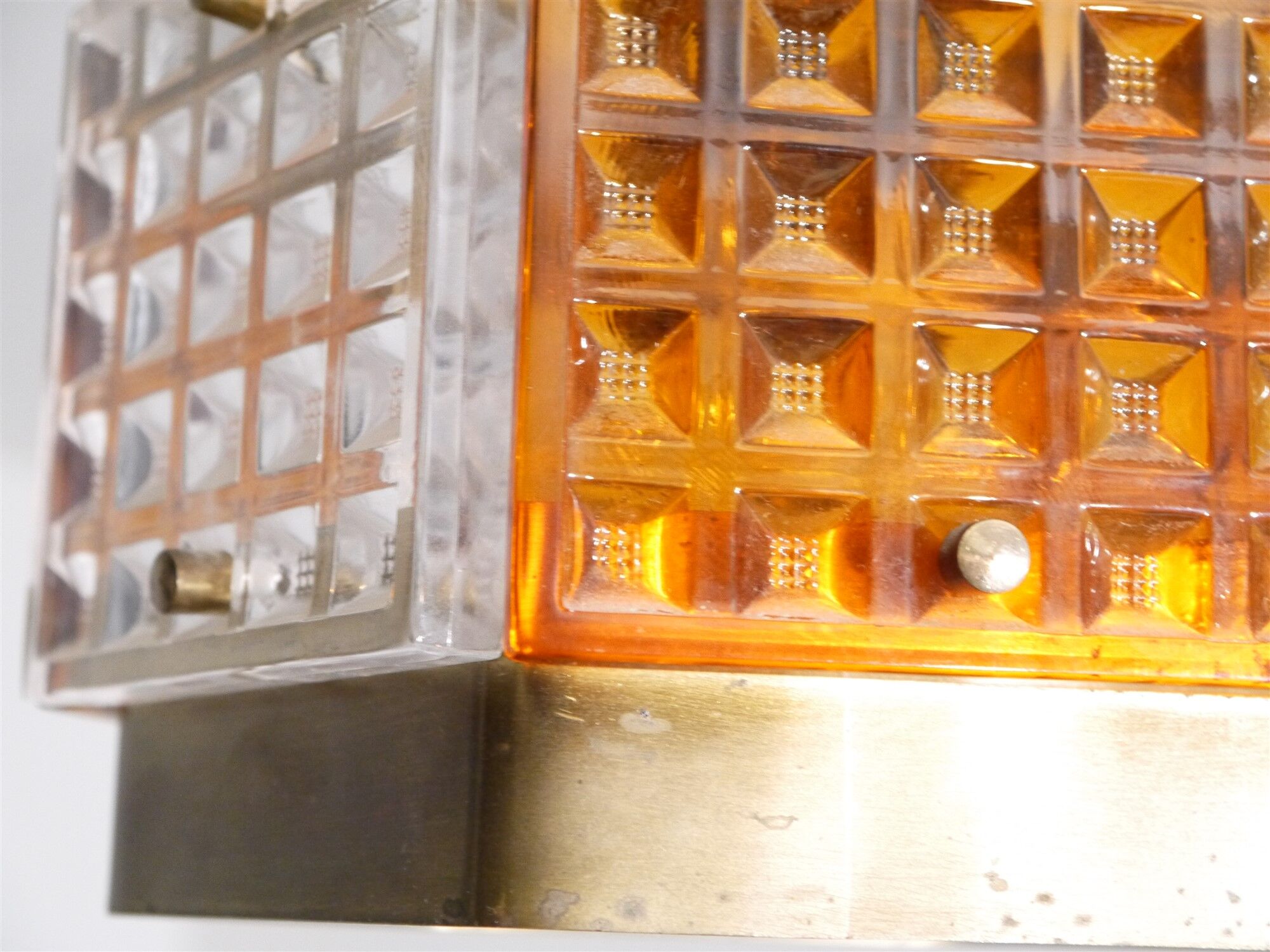 Vintage brass and glass suspension