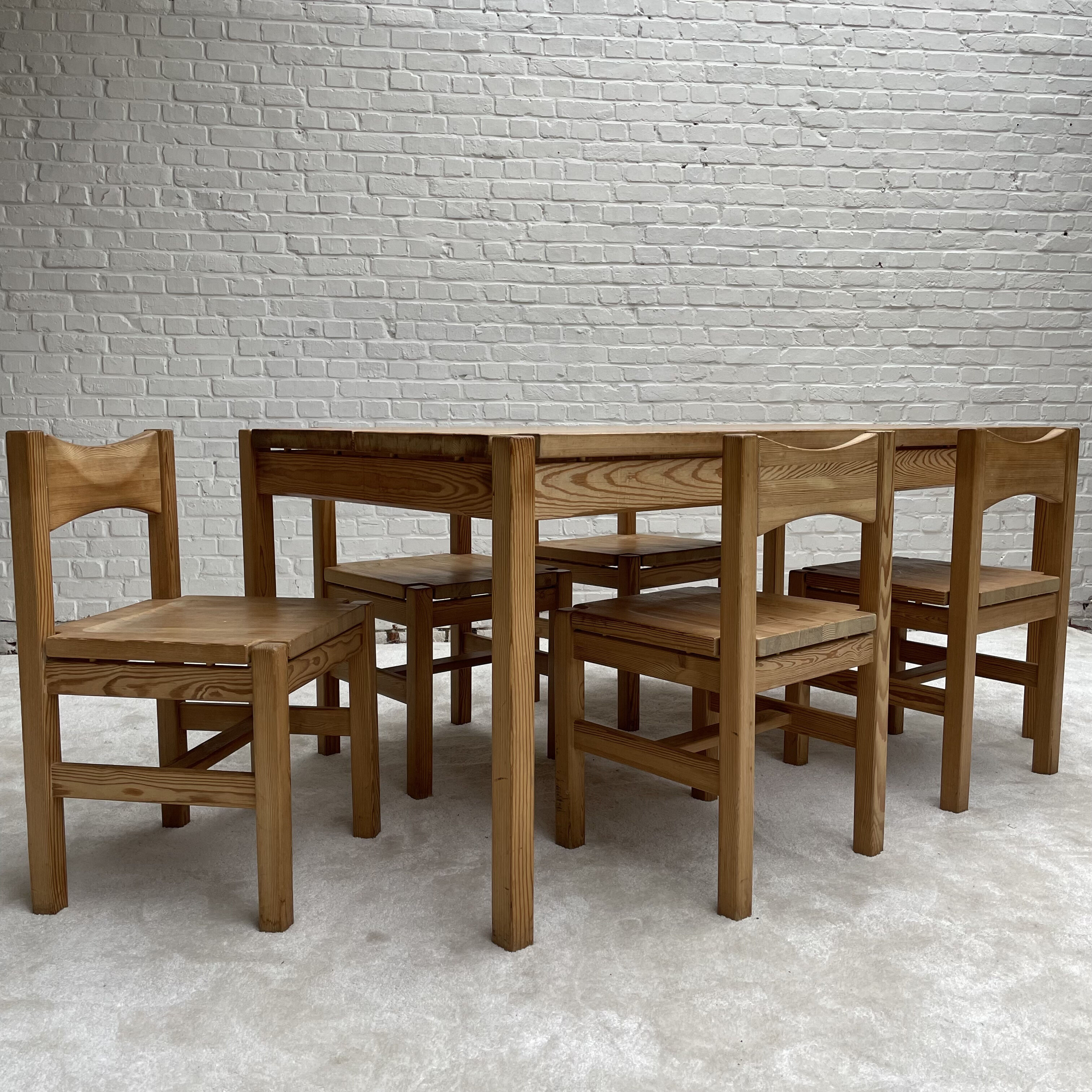 Dining set by Ilmar Tapiovaara for Laukaan Puu Finnland