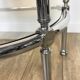 Half-moon side table double chrome tray and smoked glass 70's