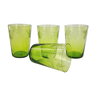 série de 4 gobelets à eau en cristal de Baccarat, fin XIXème à décor de grappes de raisin et pampres de vigne