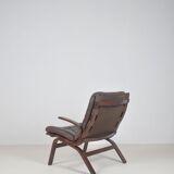 Danish leather lounge chair 'Miljø' by Farstrup Møbler, 1970s