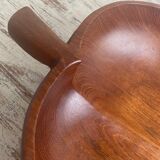 Fruit bowl, apple-shaped salad bowl in teak