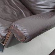 Pair of Vintage De Sede DS-31 Swivel Armchairs in Brown Leather