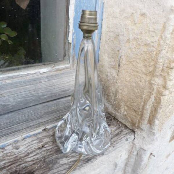 Pied de lampe en cristal designer Joseph Bleichner Cristallerie Saint Louis