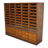 Large vintage German oak haberdashery shop cabinet, 1940s