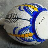 Soliflore bottle vase in fine earthenware boch frères la louvière-keramis early 20th century