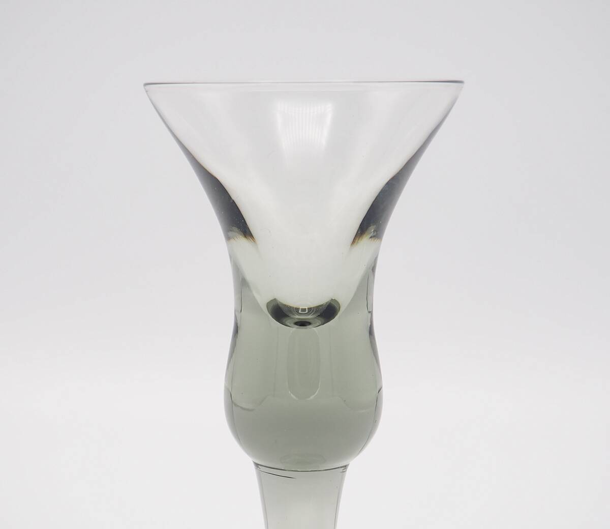 Decanter and Cordial Glasses in Grey Smoked Glass from Holmegaard Denmark, 1950s, Set of 7