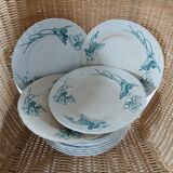 10 antique ironstone dinner plates