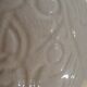 ART DECO cracked earthenware vase white Ecru St. CLEMENT bird series