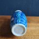 Vintage Blue Ceramic Vase with Pink Floral Decoration, Shabby Chic Style