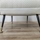 Fauteuils italiens des années 1950 en tissu crème avec pieds en fer