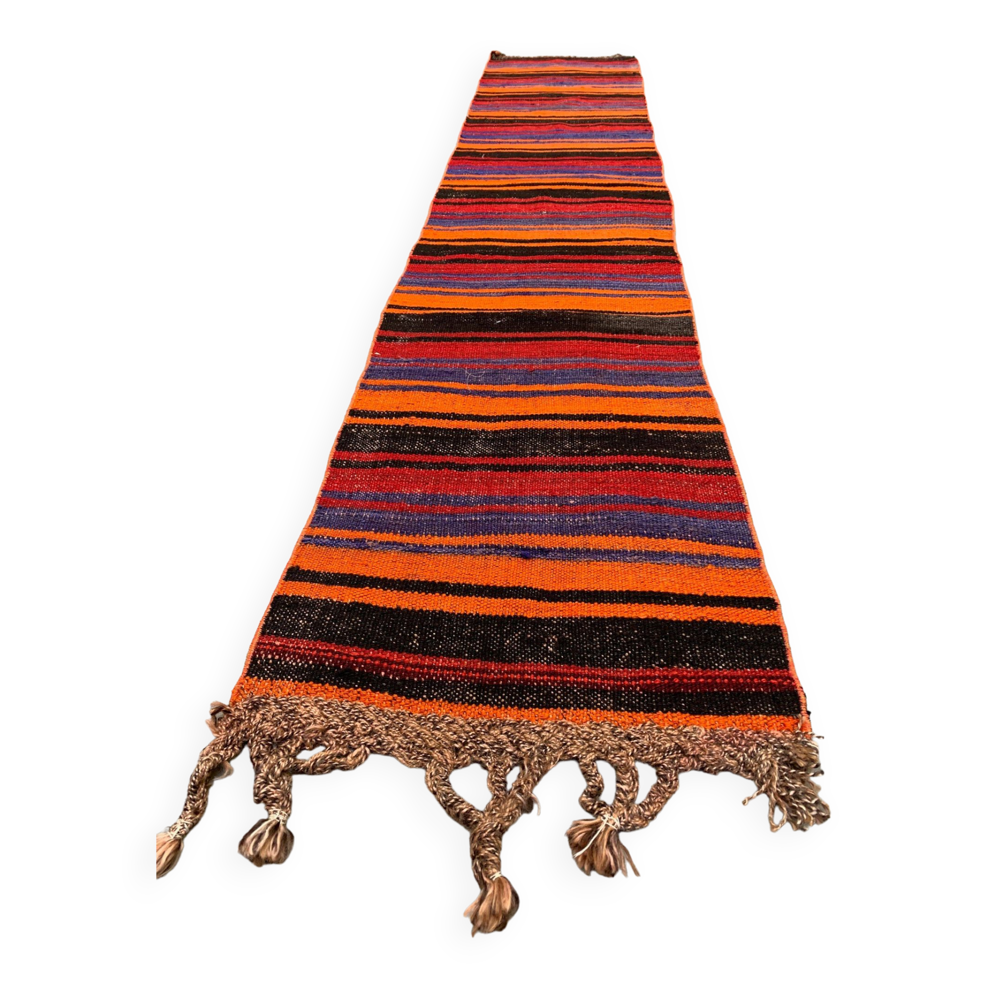 Old Turkish narrow Kilim Runner 280x54 cm shabby chic, vintage kelim