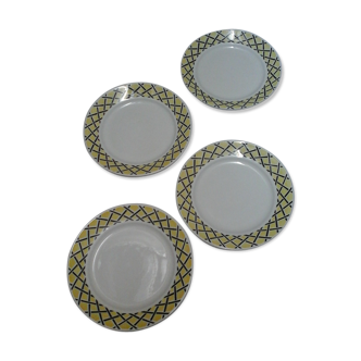 4 vintage flat plates