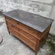 Louis XVI style chest of drawers in walnut, marble top