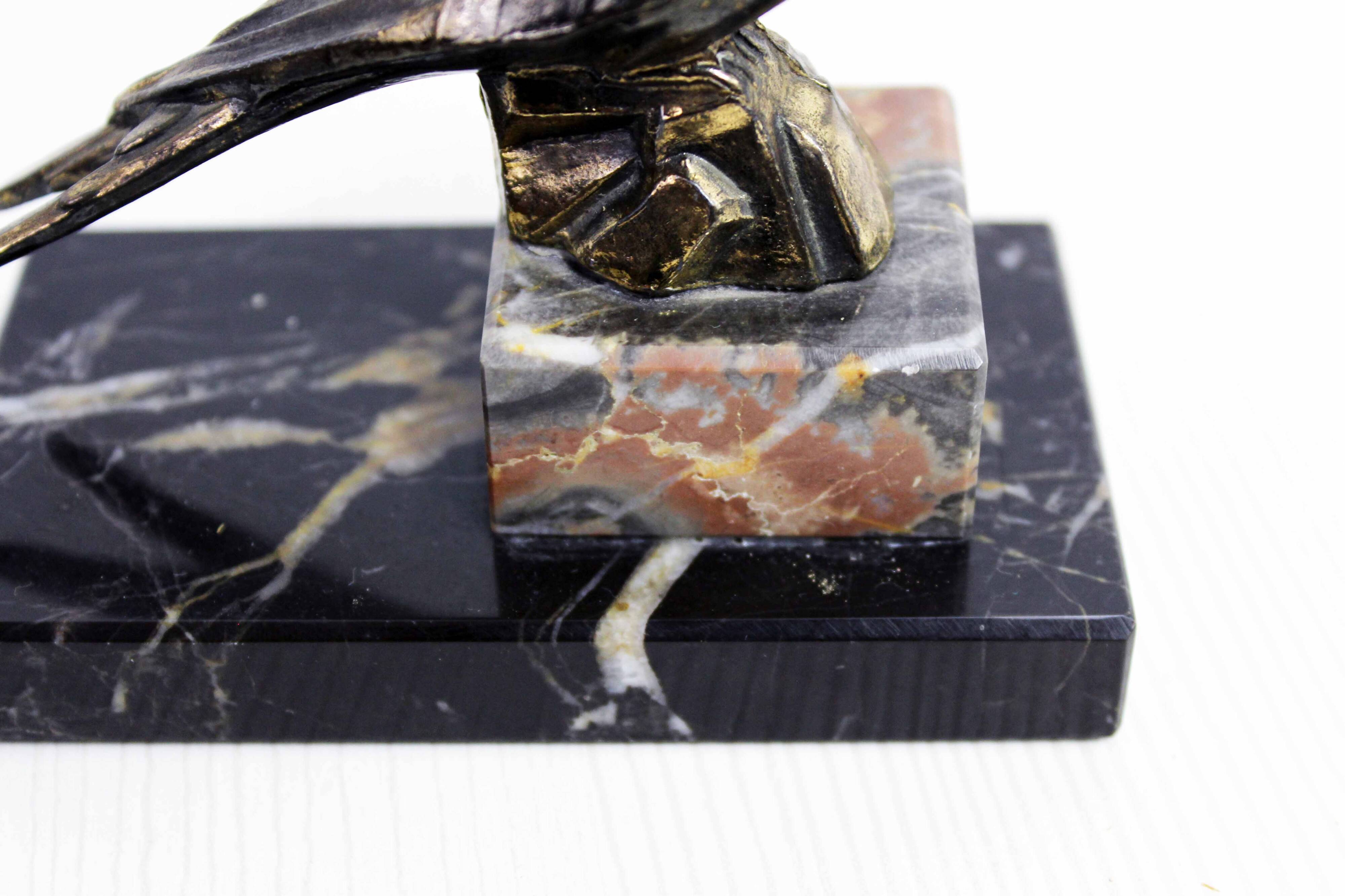 Bird bookends in brass and marble