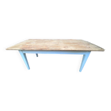 Old farm table with white base and drawer