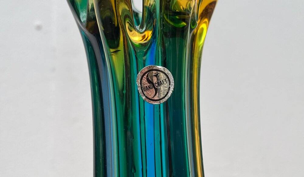 Italian Sommerso vase in Murano glass attributed to Flavio Poli for Seguso, 1970s.
