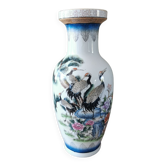 Vase vintage céramique décor asiatique