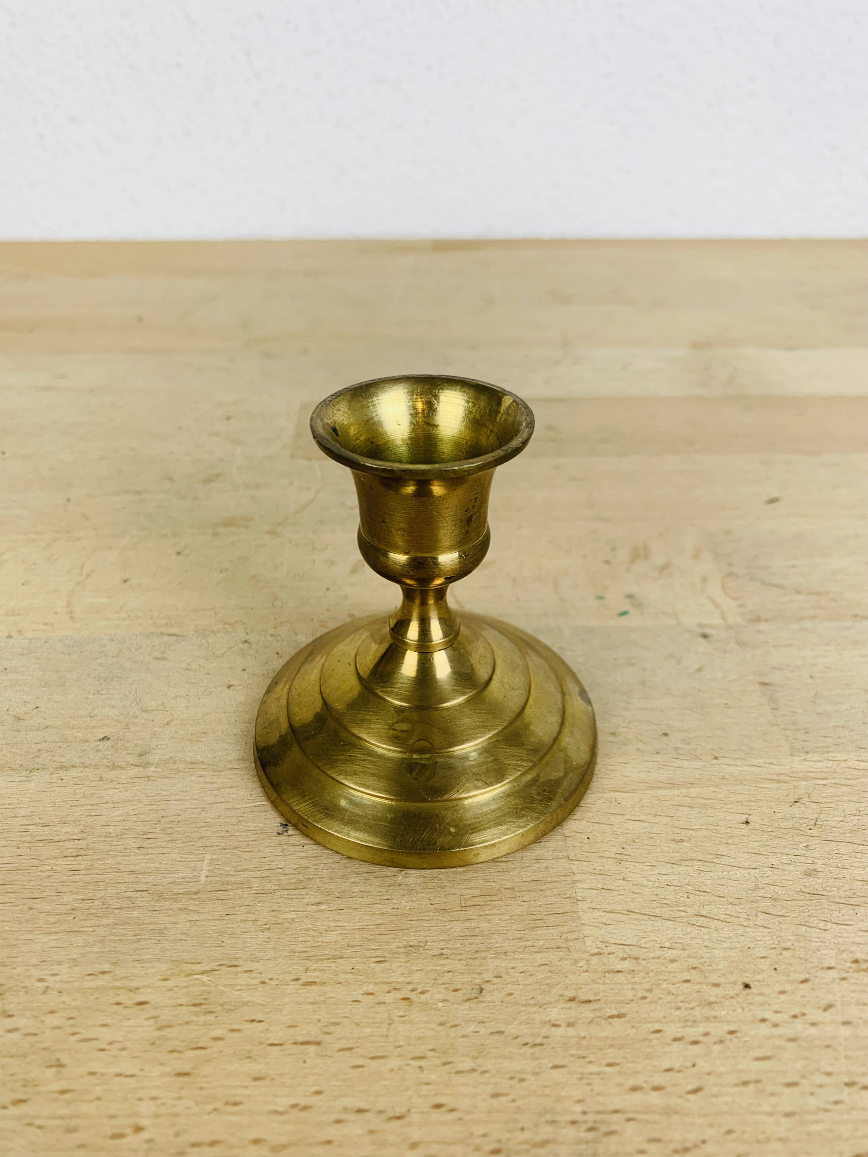 Vintage gold brass candle holder