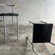 Philippe Starck vintage high bar stool — black plastic seat, silver metal frame