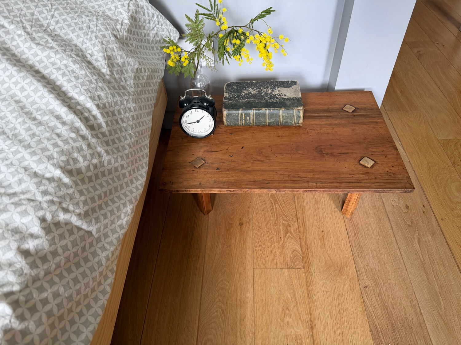Wooden bedside table