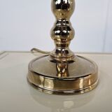 Pair of brass flower table lamps, 1970s