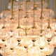 Venini mid century italian flushmount murano glass bubbles and brass chandelier