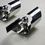 Pair of chrome wall lamps 70s