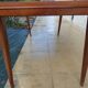 Table extensible pieds compas année 50 rallonges non fournis en bois de teck–Très bon état