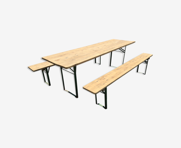 Table de guinguette et ses 2 bancs