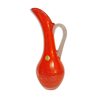 Murano glass jug blown. italy 1960s.