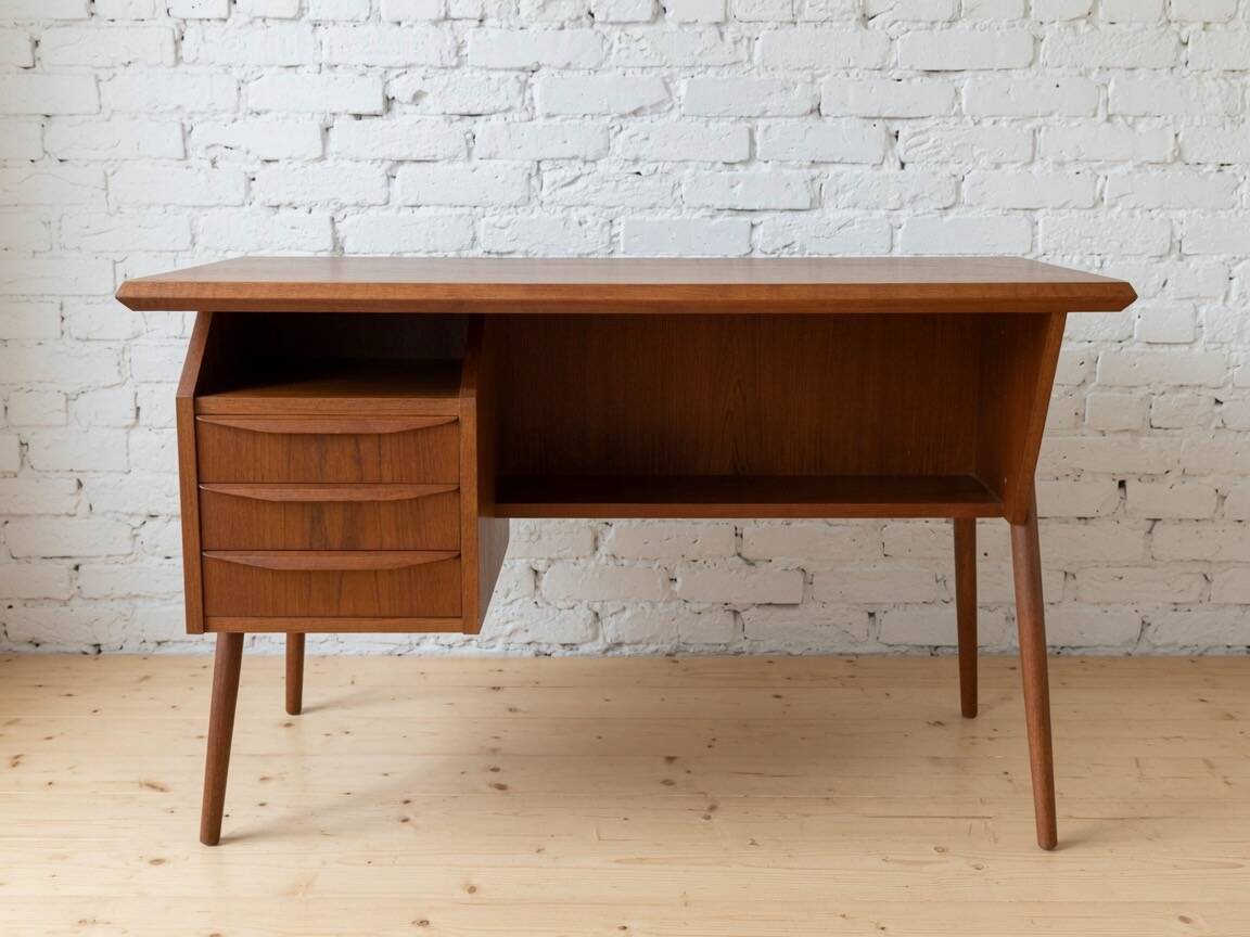 Gunnar Nielsen Teak Desk for Tibergaard, 1960s.