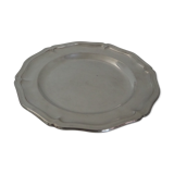 Round silver metal shape dish, punched Christofle
