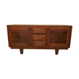 Bahut enfilade of the 1950s in solid wood