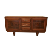 Bahut enfilade of the 1950s in solid wood