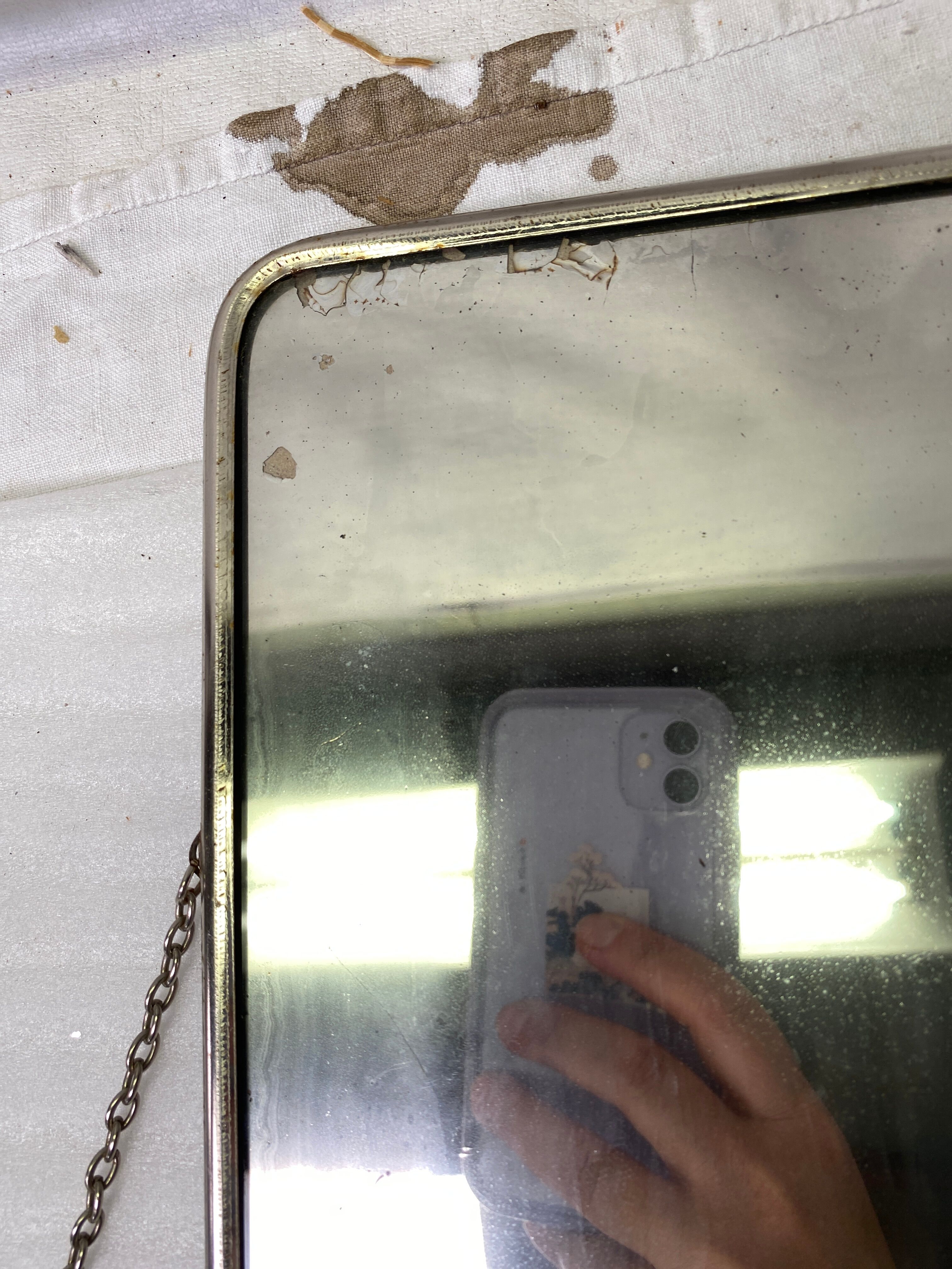 Vintage rectangular barber mirror - 24x30cm